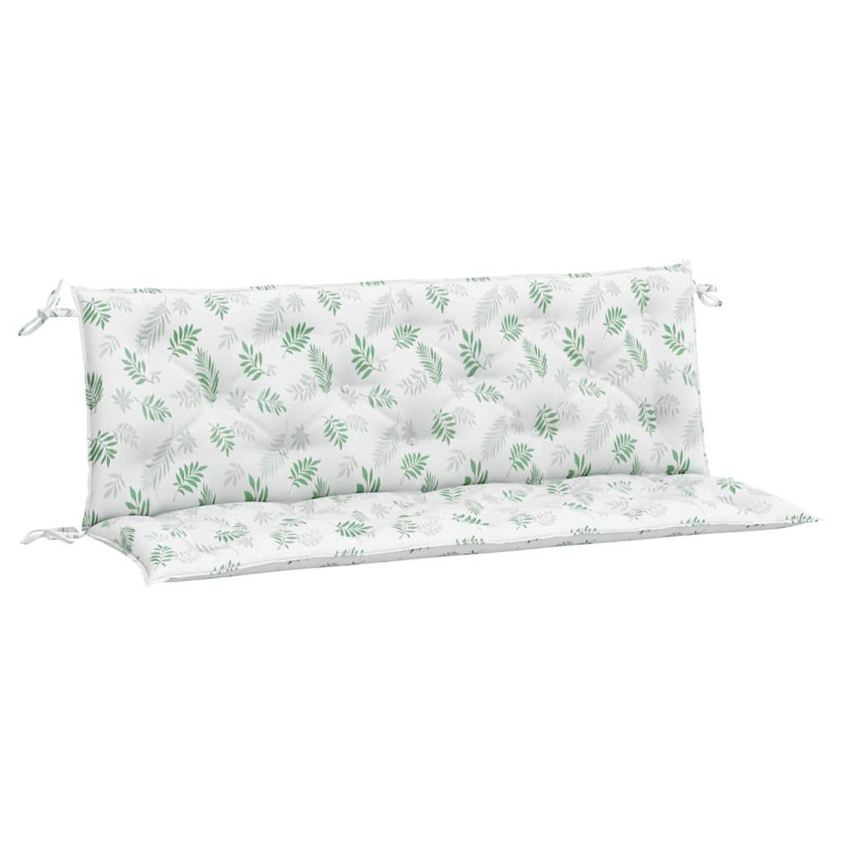 VIDAXL Coussins de banc de jardin lot de 2 motif de feuilles tissu