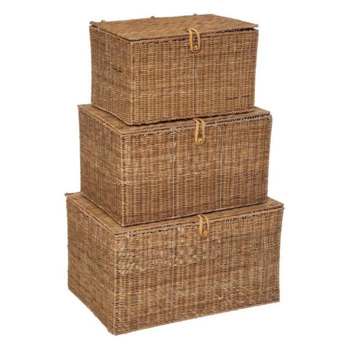 ATMOSPHERA Lot de 3 Malles de Rangement  Carmen  58cm Beige