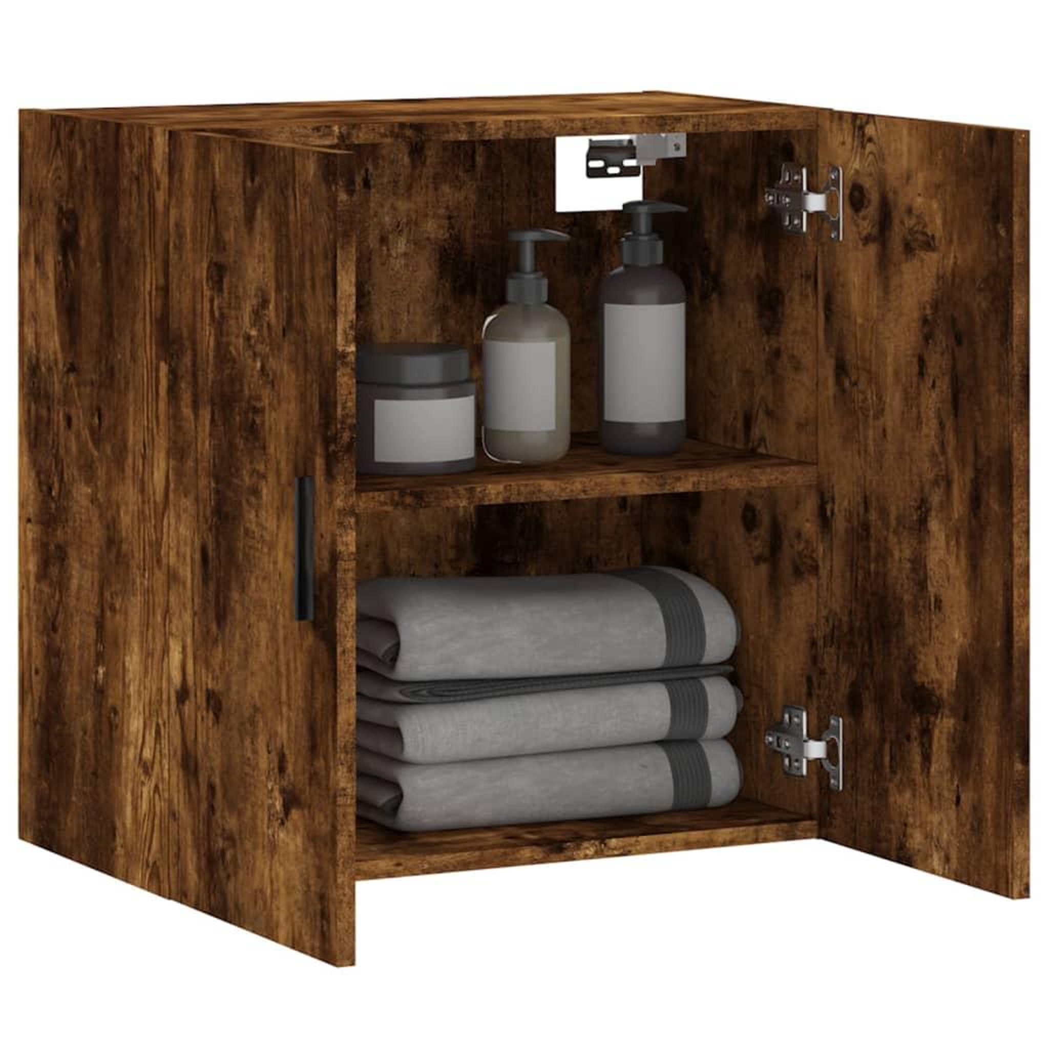 Voir la diapositive 4 : VIDAXL Armoire murale chene fume 60x31x60 cm bois d'ingenierie