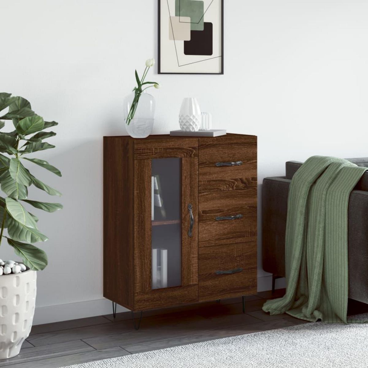 VIDAXL Buffet chene marron 69,5x34x90 cm bois d'ingenierie