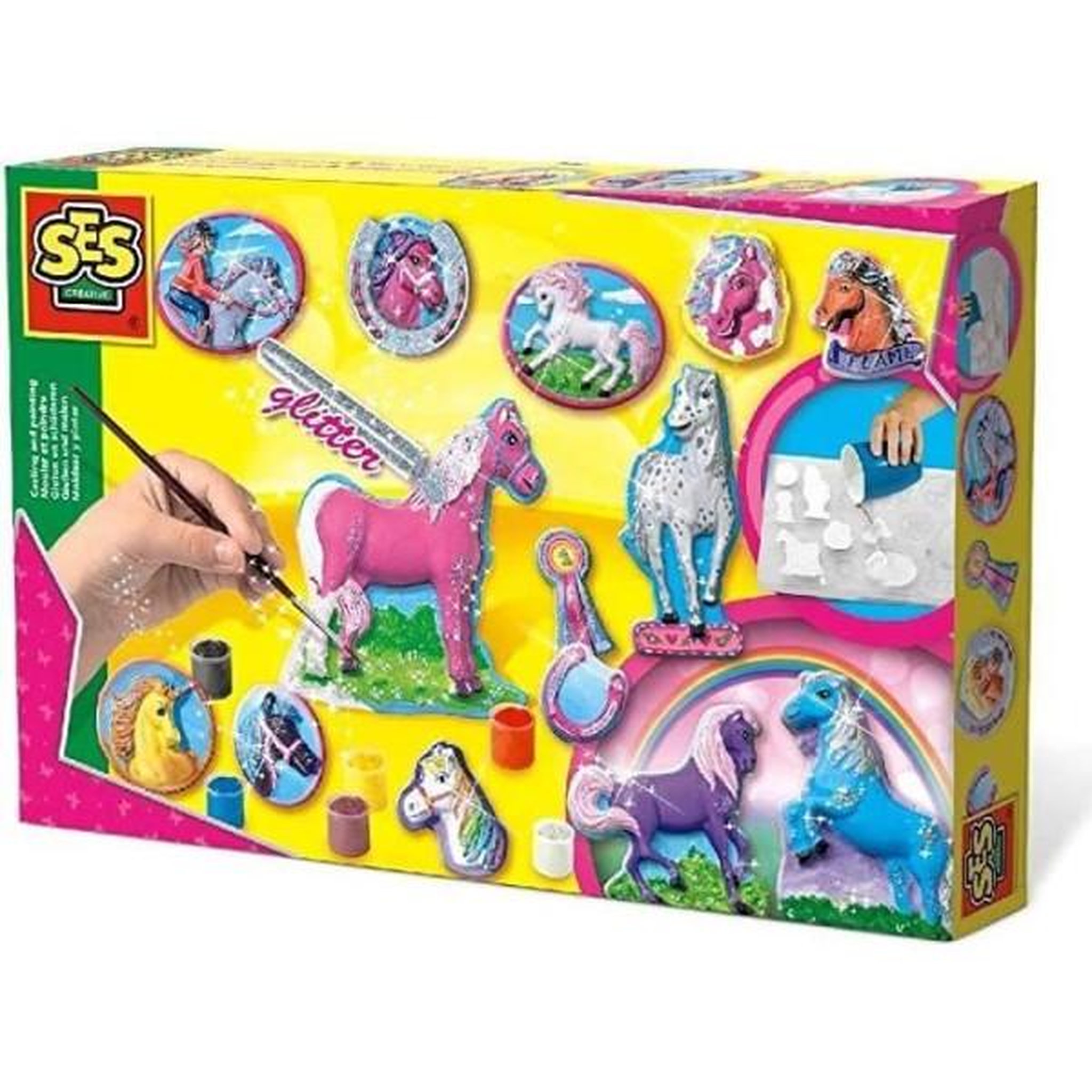SES Creative Moulage et peinture - SES CREATIVE - Chevaux fantaisie - Figurines en plâtre