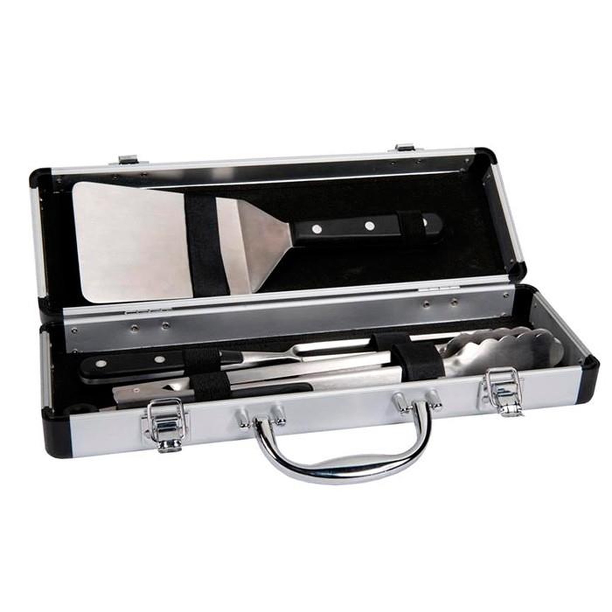 Voir la diapositive 1 : FORGE ADOUR Malette de 3 ustensiles pour plancha et barbecue - malette 3 ustensiles pom