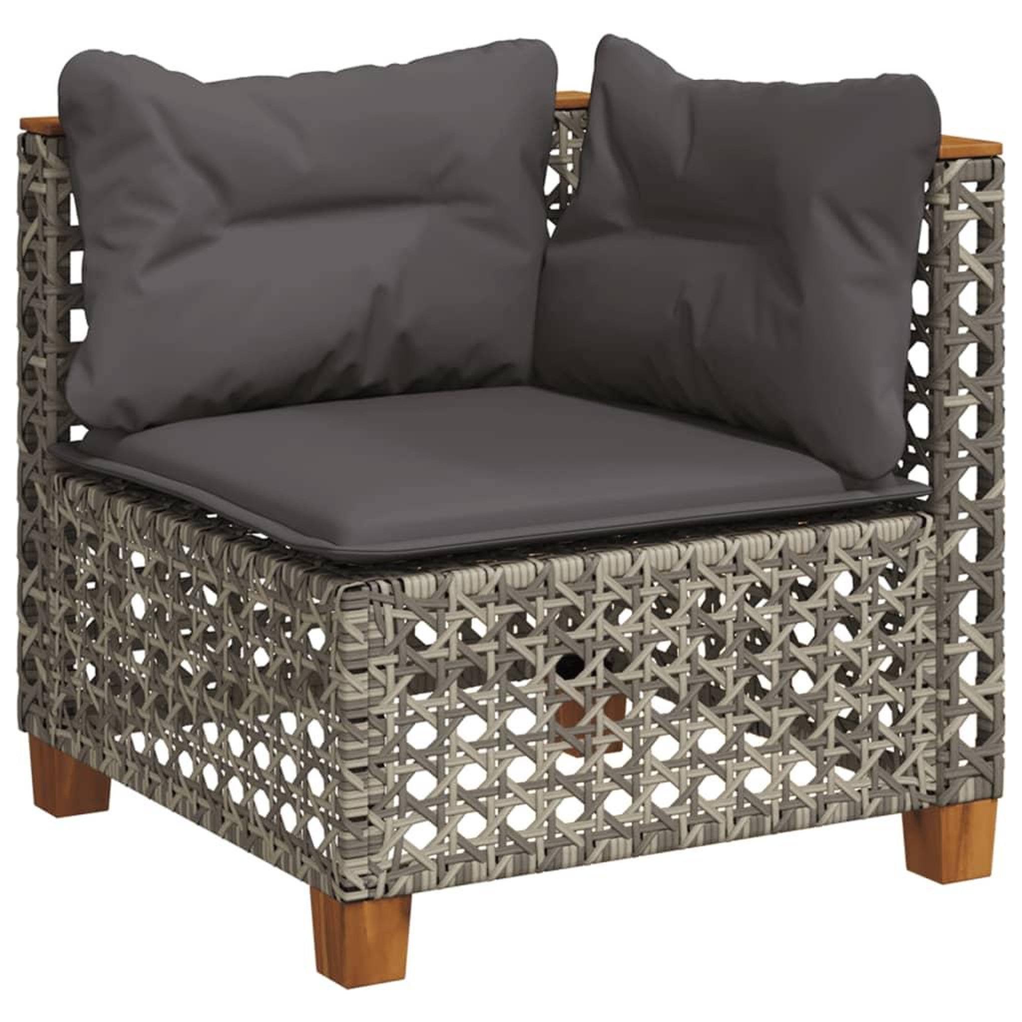 Voir la diapositive 4 : VIDAXL Salon de jardin 8 pcs avec coussins gris resine tressee