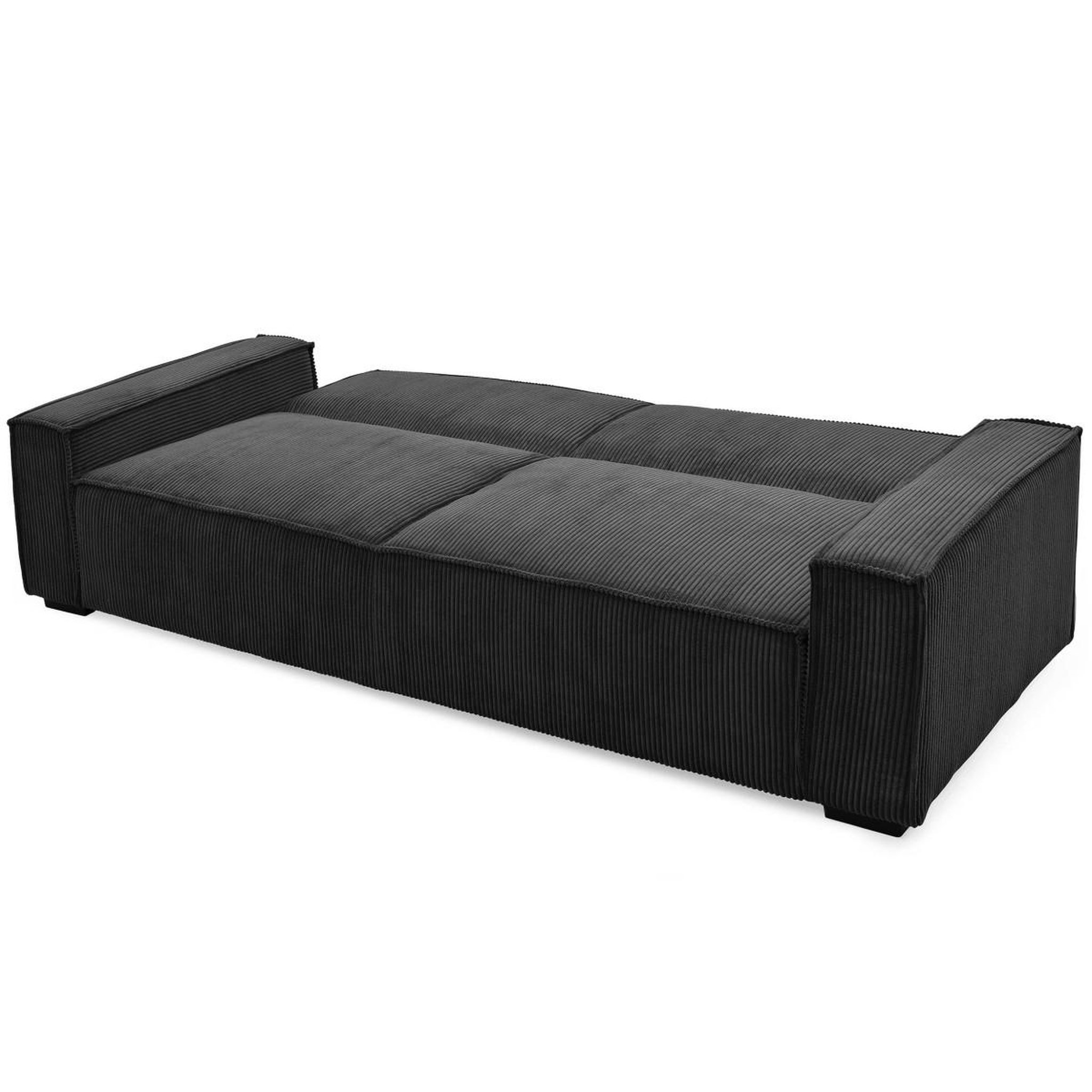 Voir la diapositive 3 : Paris Prix Canapé convertible 3 places velours  dudley  230cm noir