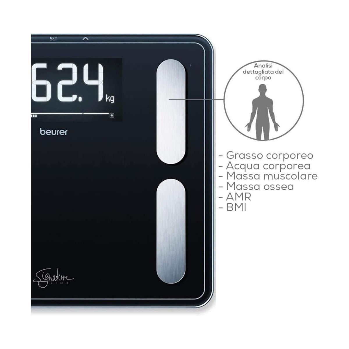 Beurer Pèse-personne Beurer Diagnostics XXL 200 kg avec 10 emplacements mémoire, noir