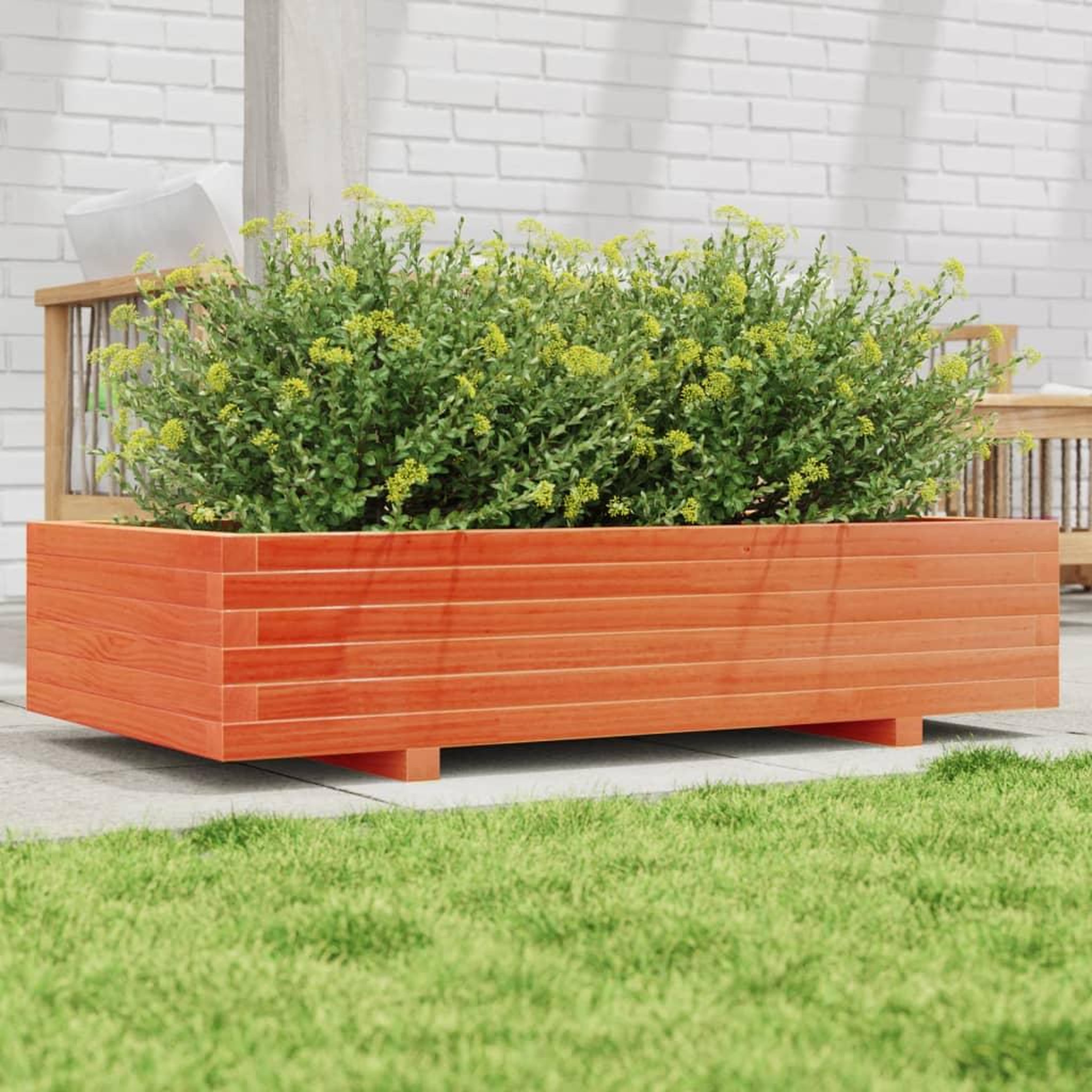 VIDAXL Jardiniere cire marron 110x60x26,5 cm bois de pin massif