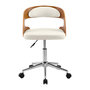 Voir la diapositive 6 : Rendez vous déco Chaise de bureau pivotante en bois et PU blanc - Louis