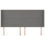 Voir la diapositive 3 : VIDAXL Tete de lit avec oreilles Gris fonce 163x16x118/128 cm Tissu