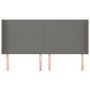 Voir la diapositive 3 : VIDAXL Tete de lit avec oreilles Gris fonce 163x16x118/128 cm Tissu