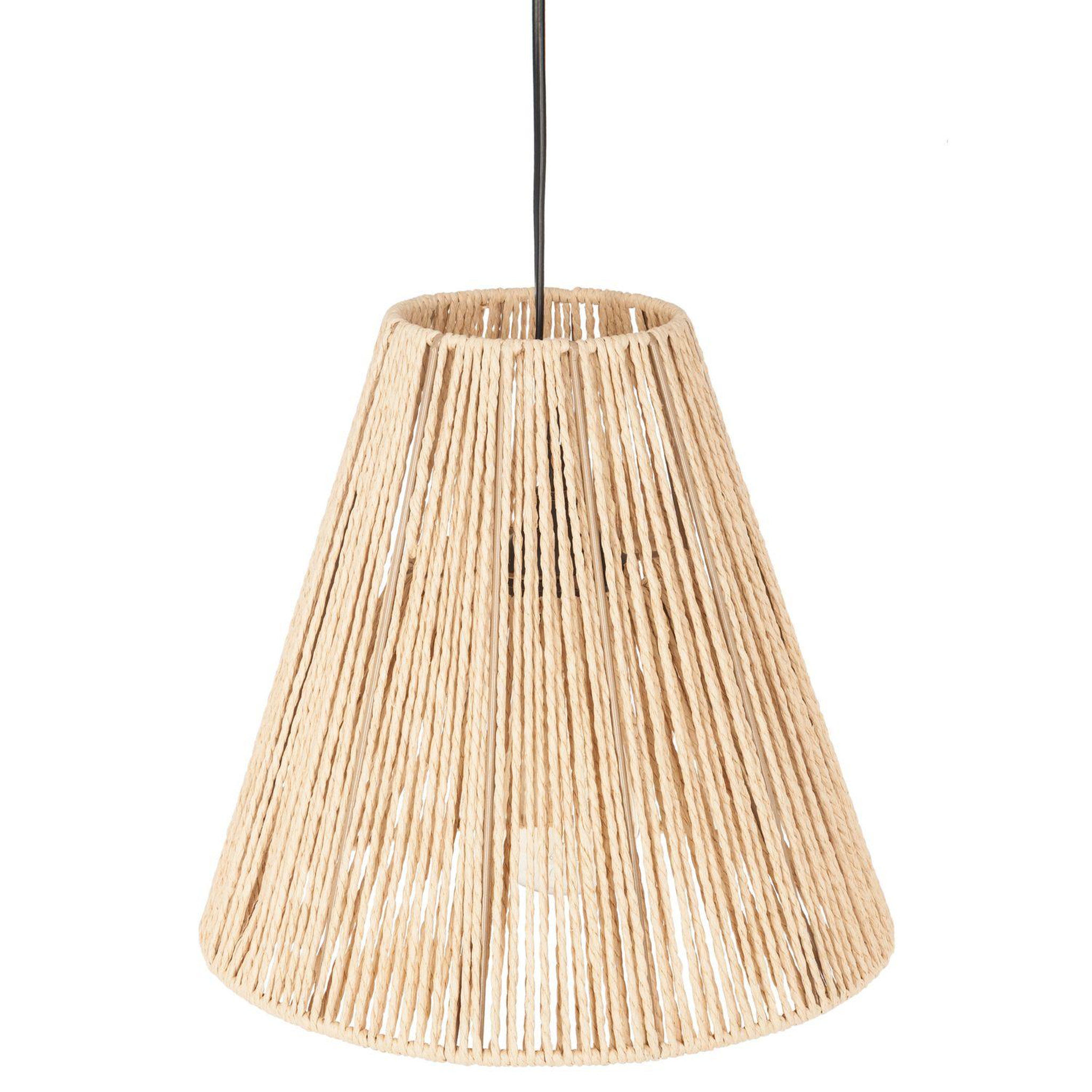 ATMOSPHERA Suspension luminaire cône effet corde ethnik - h. 95 cm - beige