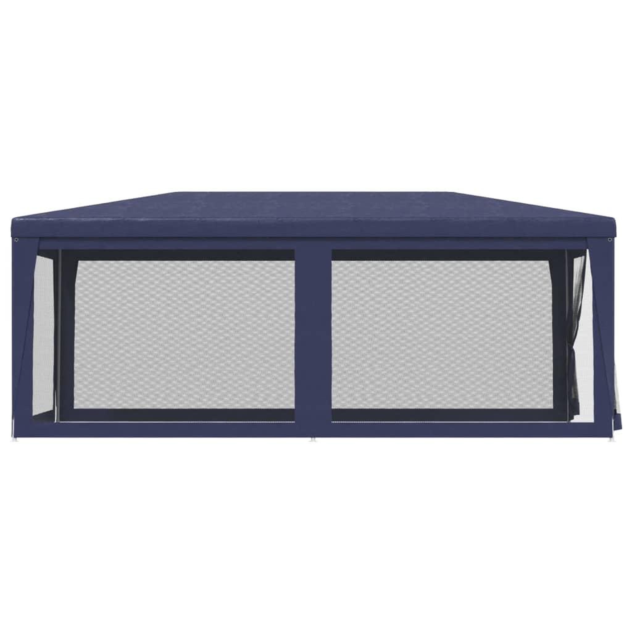 Voir la diapositive 4 : VIDAXL Tente de fete avec 6 parois laterales en maille Bleu 3x6 m PEHD