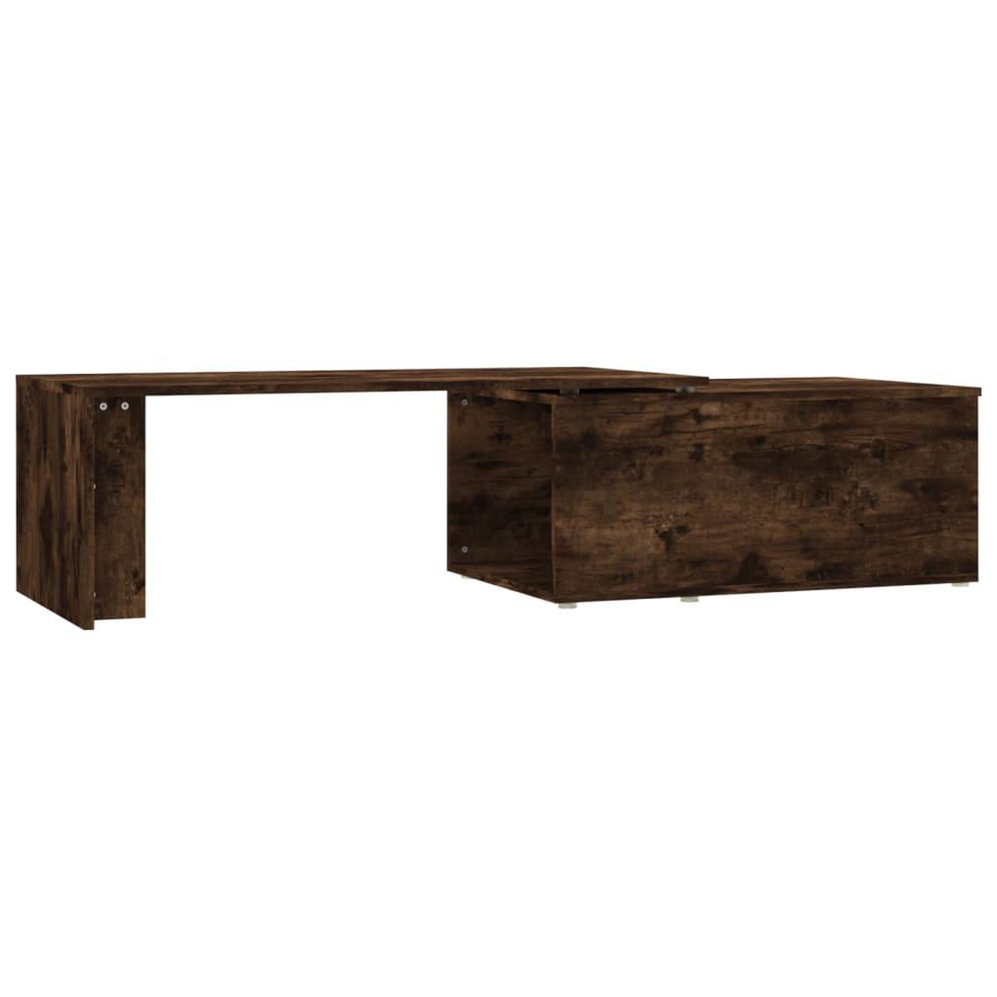 Voir la diapositive 2 : VIDAXL Table basse Chene fume 150x50x35 cm Bois d'ingenierie