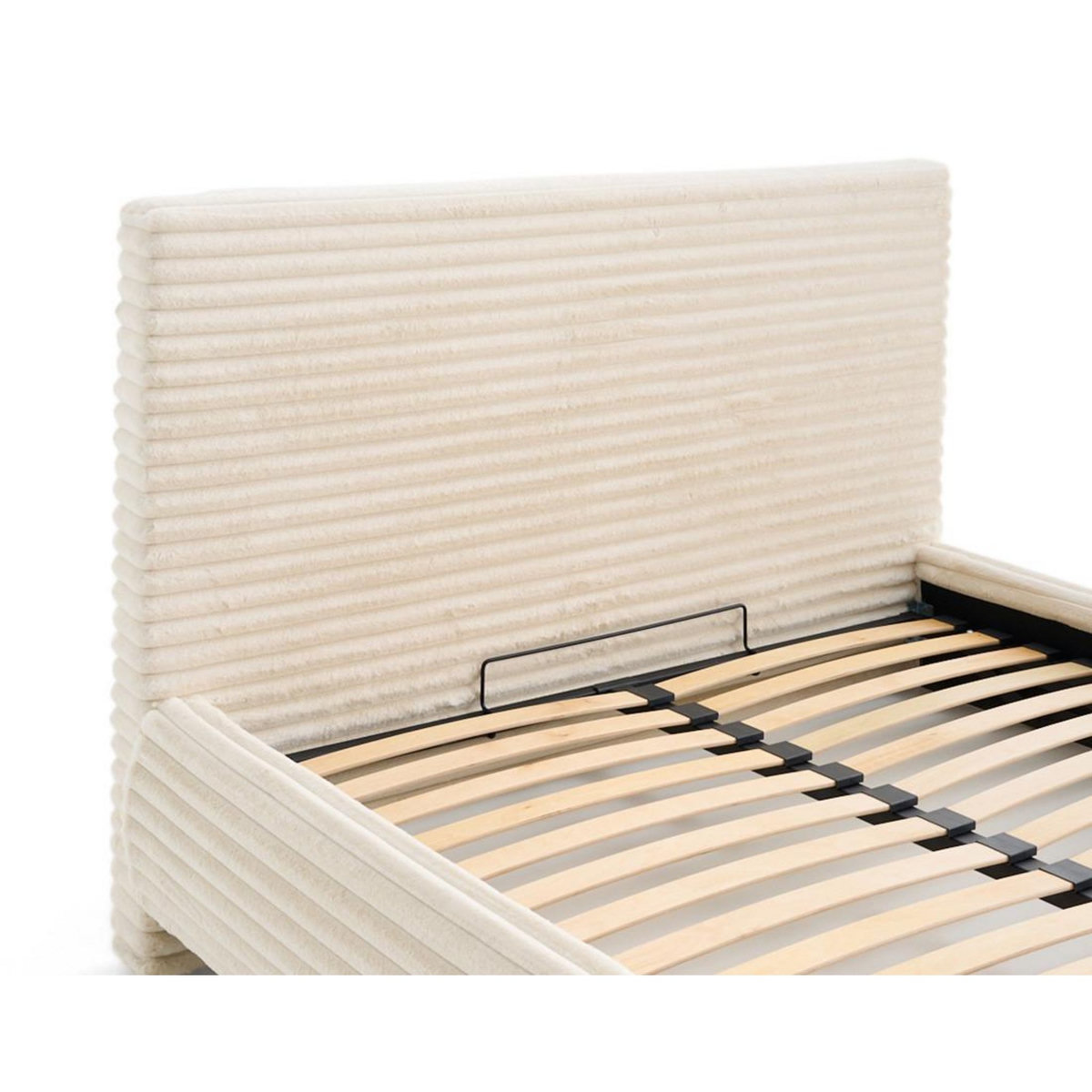 BEST MOBILIER Cristal - lit coffre - 140x200 - sommier inclus - fausse fourrure côtelée