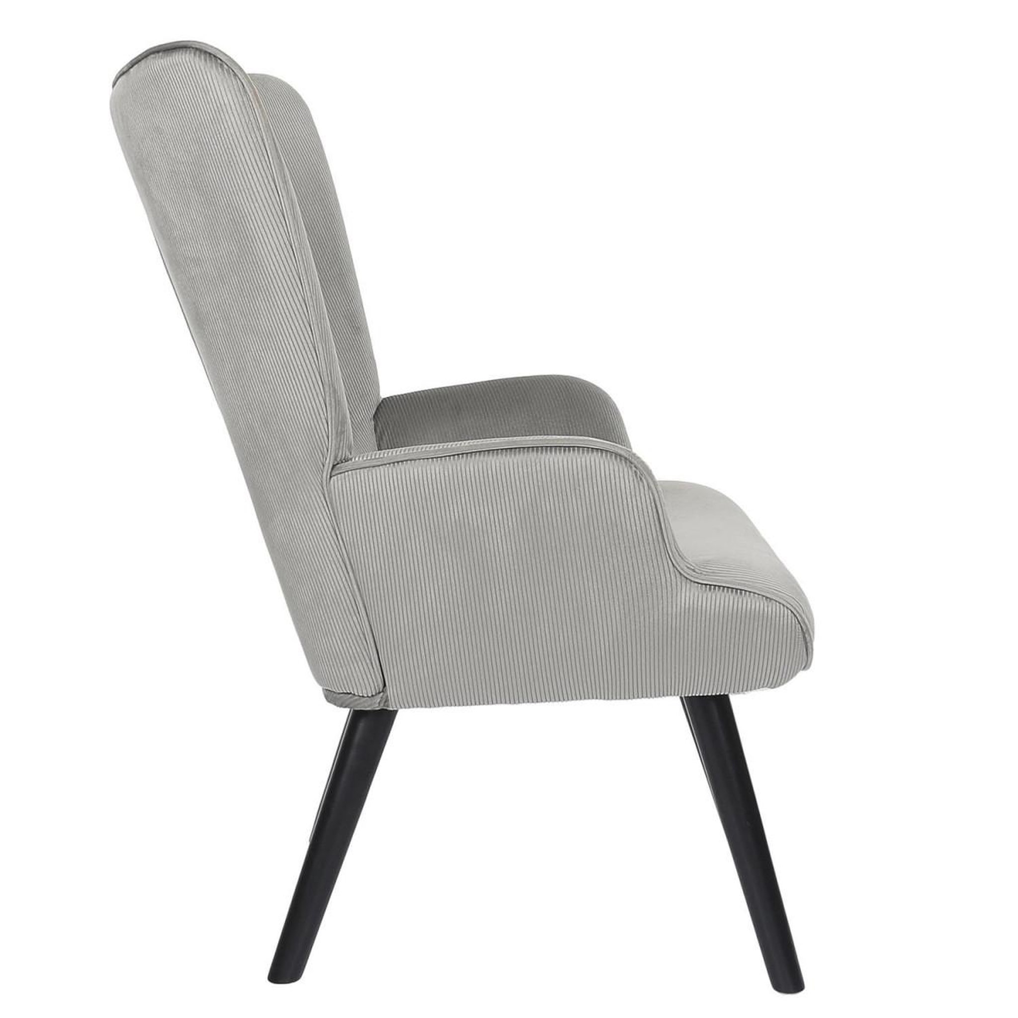 Voir la diapositive 3 : The Home Deco Factory Fauteuil en velours côtelé  giulia  96cm gris