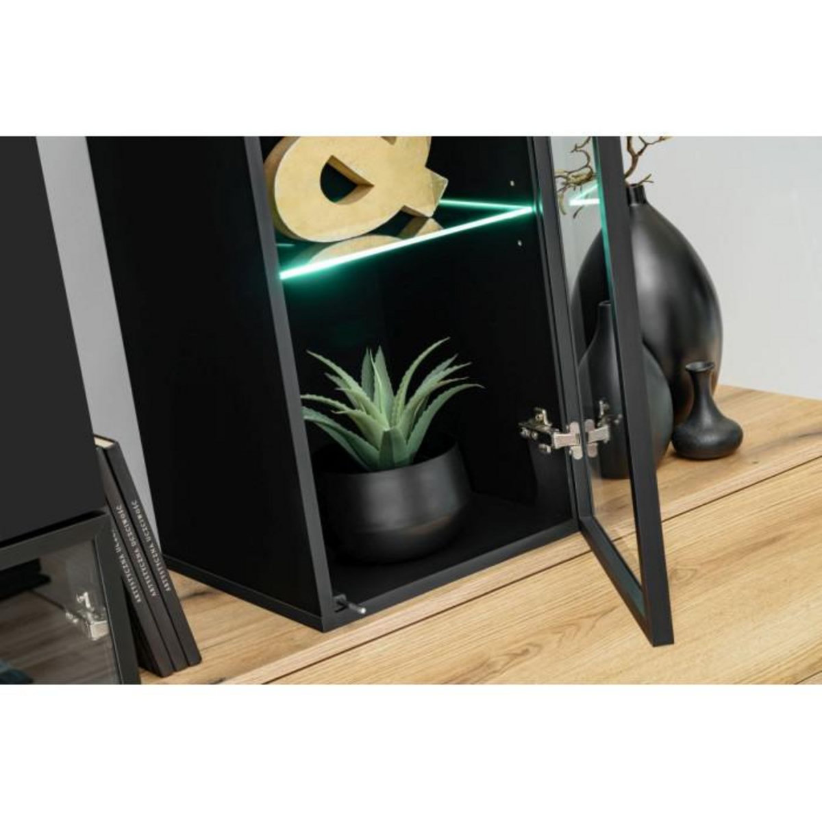 Paris Prix Ensemble Meuble TV Design  Cruz  280cm Noir & Naturel