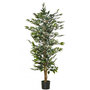 Voir la diapositive 1 : HOMCOM Arbre artificiel plante artificiel ficus hauteur 1,5 m tronc branches liane lichen feuilles grand réalisme pot inclus