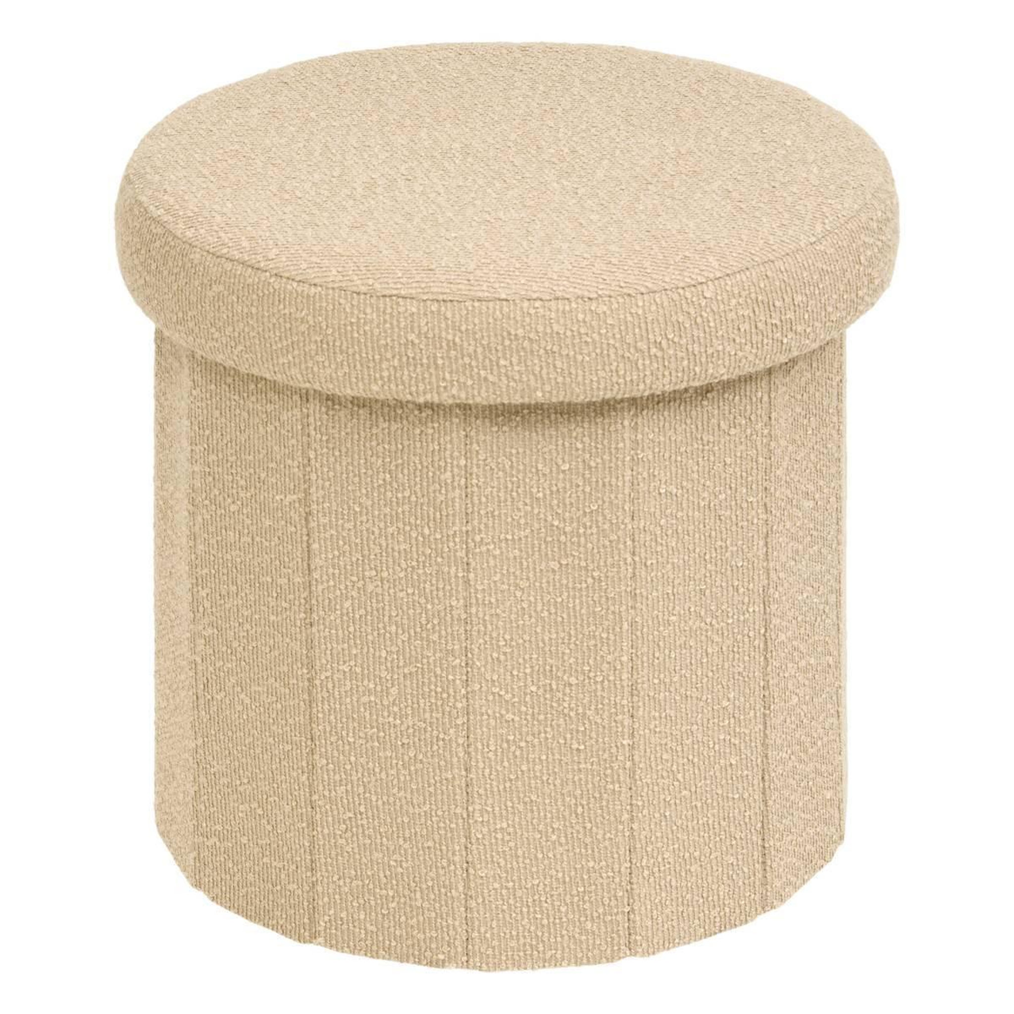 ATMOSPHERA Pouf Coffre Pliant Bouclette  Fink  38cm Beige