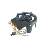 MEVA Rechaud gaz Traiteur Fonte véritable 9.8 kw 4 pieds 3 robinets + Tuyau gaz et détendeur