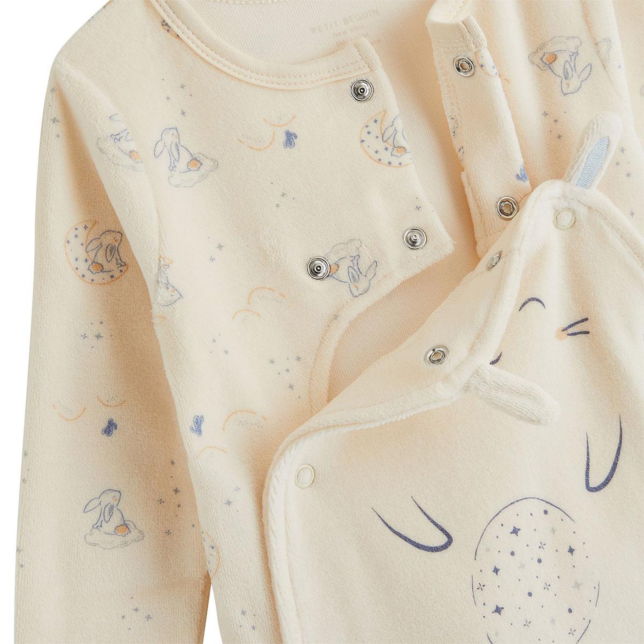 Voir la diapositive 4 : PETIT BEGUIN Pyjama bébé en velours ouverture pont voix lactée