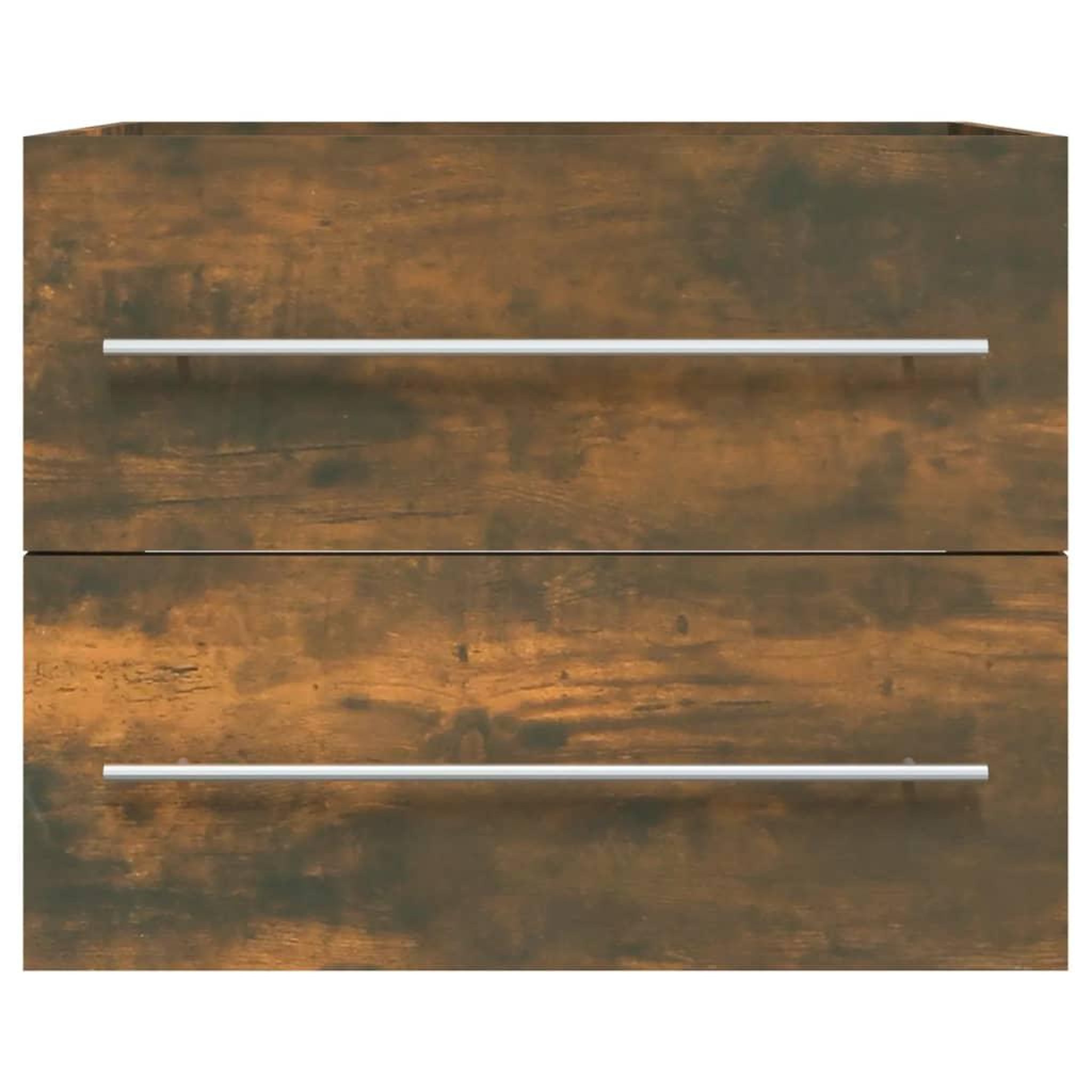 Voir la diapositive 3 : VIDAXL Armoire de lavabo Chene fume 60x38,5x48 cm Bois d'ingenierie