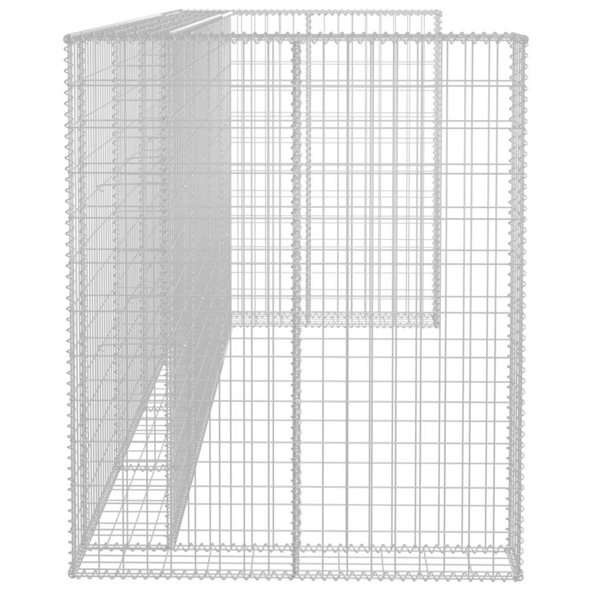 VIDAXL Mur en gabion pour poubelles Acier galvanise 320x100x120 cm
