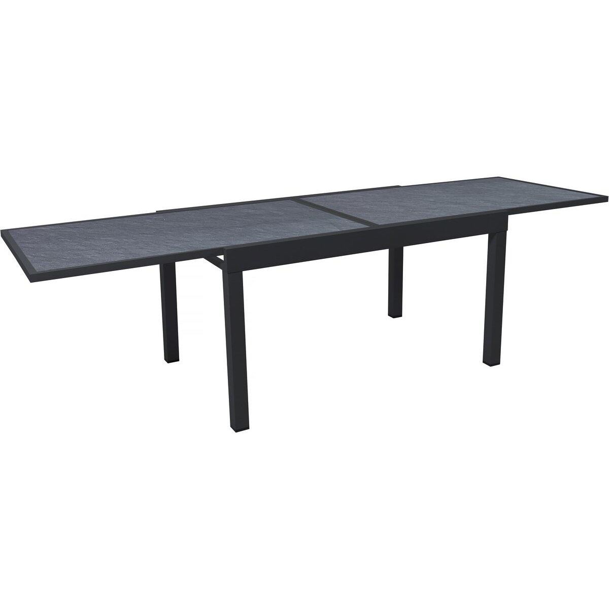 Habitat et Jardin Table de jardin en aluminium extensible  Lagos  - 140/280 x 90 x 76 cm - Noir