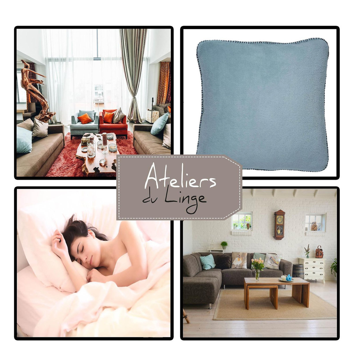 Les Ateliers du Linge Coussin imprime 100% polyester melly