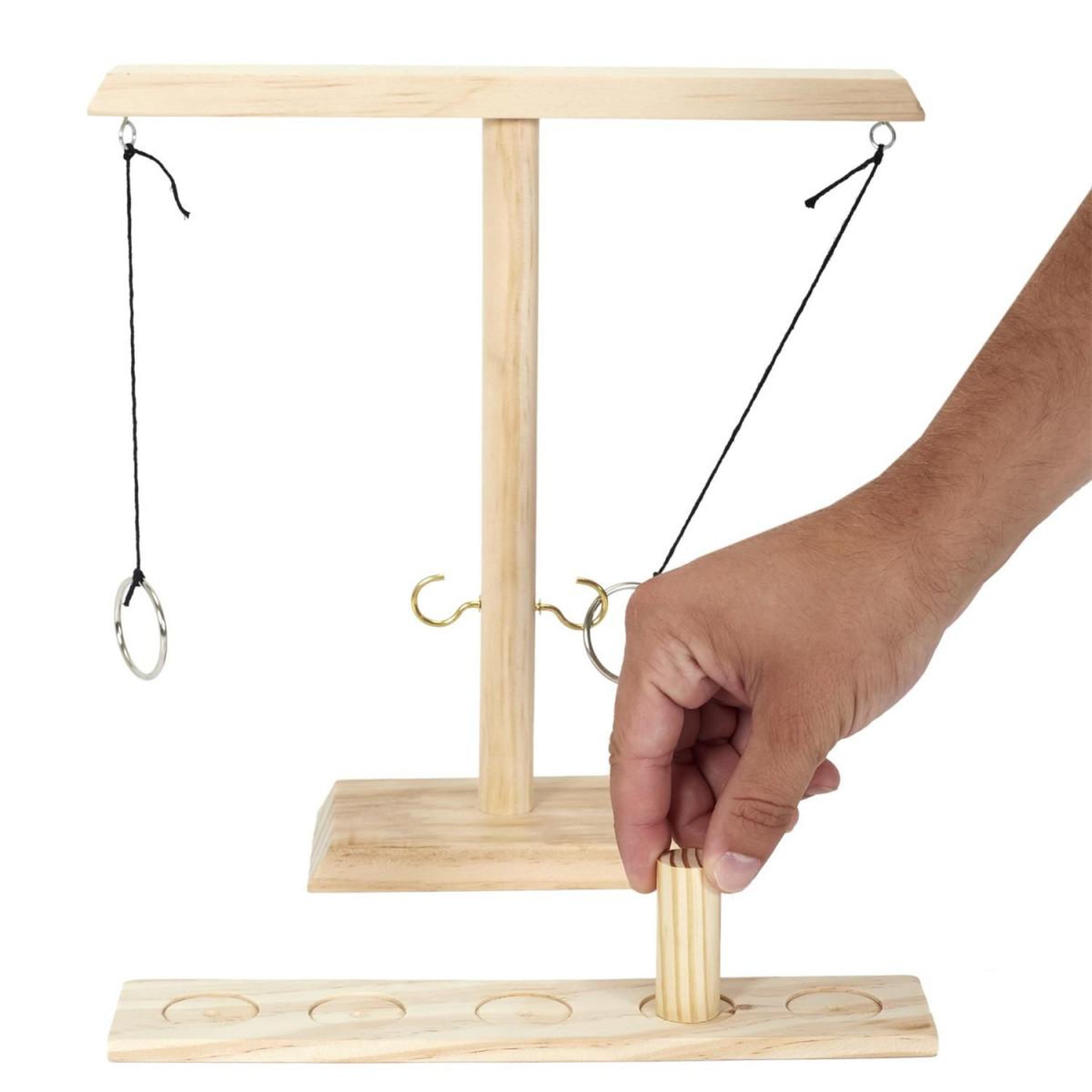 Voir la diapositive 6 : MISTER GADGET Jeu de lancer d'anneaux  bois  31cm naturel
