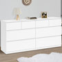 Voir la diapositive 2 : ID MARKET Commode 8 tiroirs TOMI 160 cm bois blanc