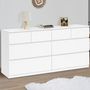Voir la diapositive 2 : ID MARKET Commode 8 tiroirs TOMI 160 cm bois blanc