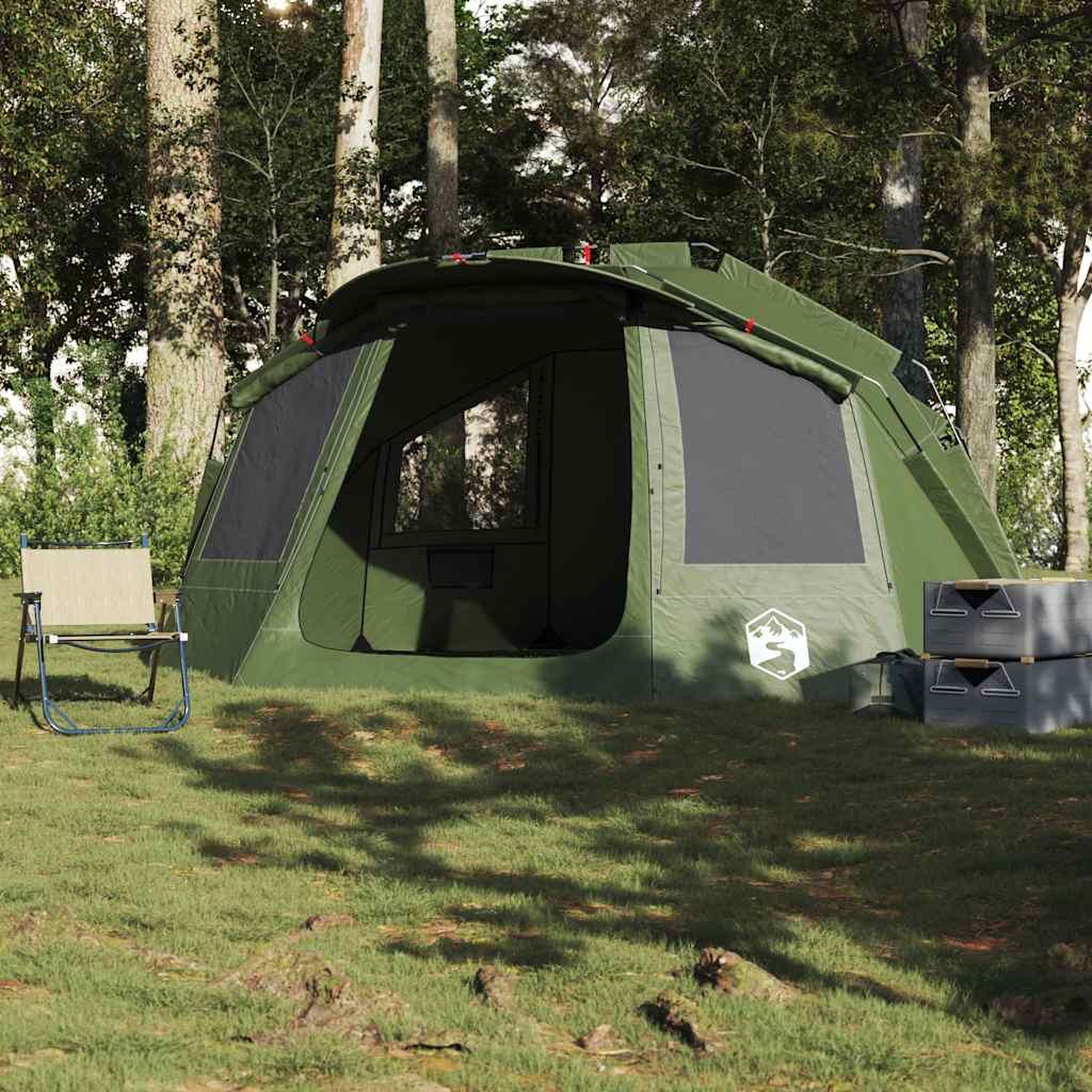 Voir la diapositive 3 : VIDAXL Tente de peche 5 personnes vert olive impermeable