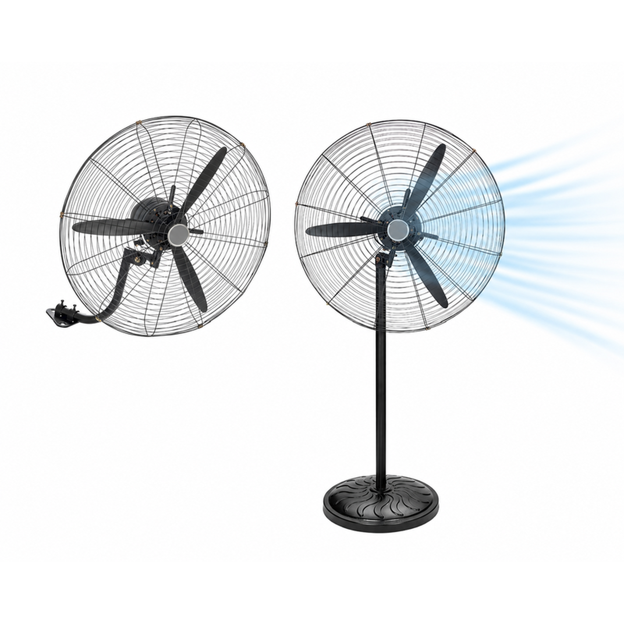 Ventilateur industriel 2-en-1 (pied & mural) – 130w