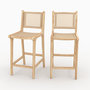 Voir la diapositive 1 : Rendez vous déco Lot de 2 chaises pour îlot central en teck et cannage rotin 66,5 cm-Kyla