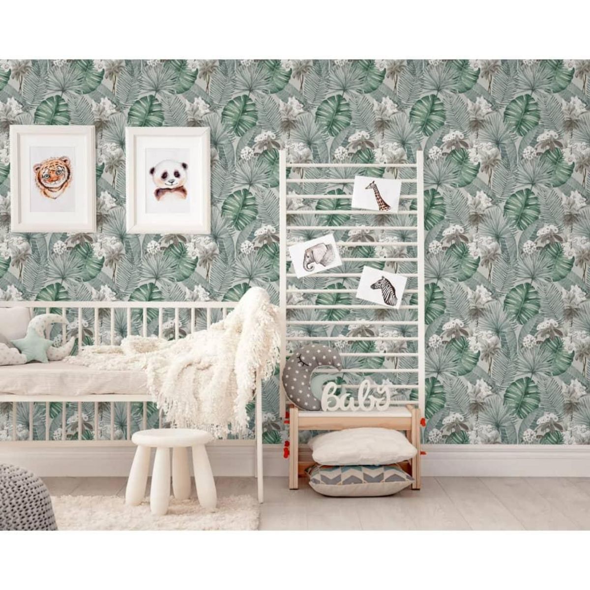 DUTCH WALLCOVERINGS DUTCH WALLCOVERINGS Papier peint Eden Gris et vert clair