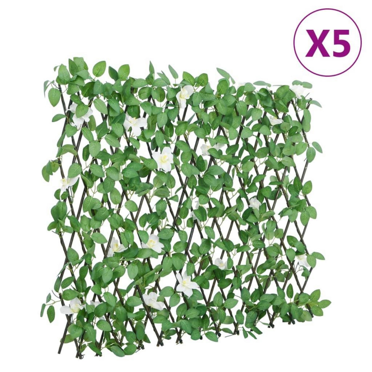VIDAXL Treillis de lierre artificiel extensible vert 5 pcs 186x30 cm