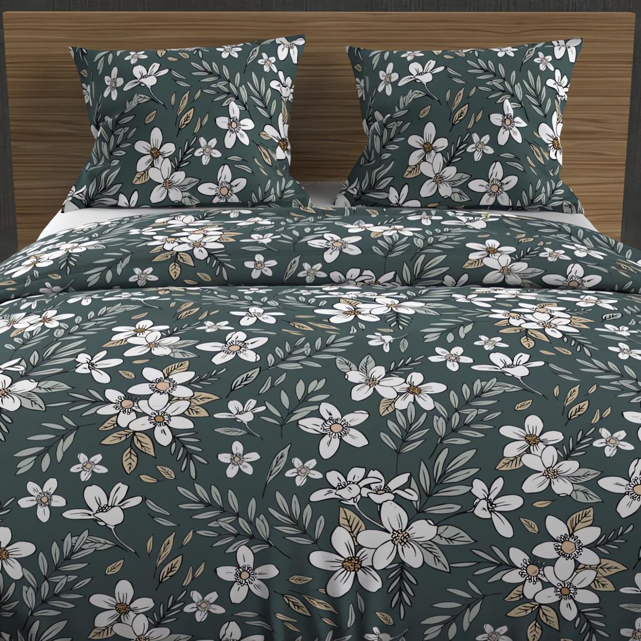 Voir la diapositive 2 : SOLEIL D'OCRE Parure housse de couette en coton 57 fils MANON, par Soleil d'ocre