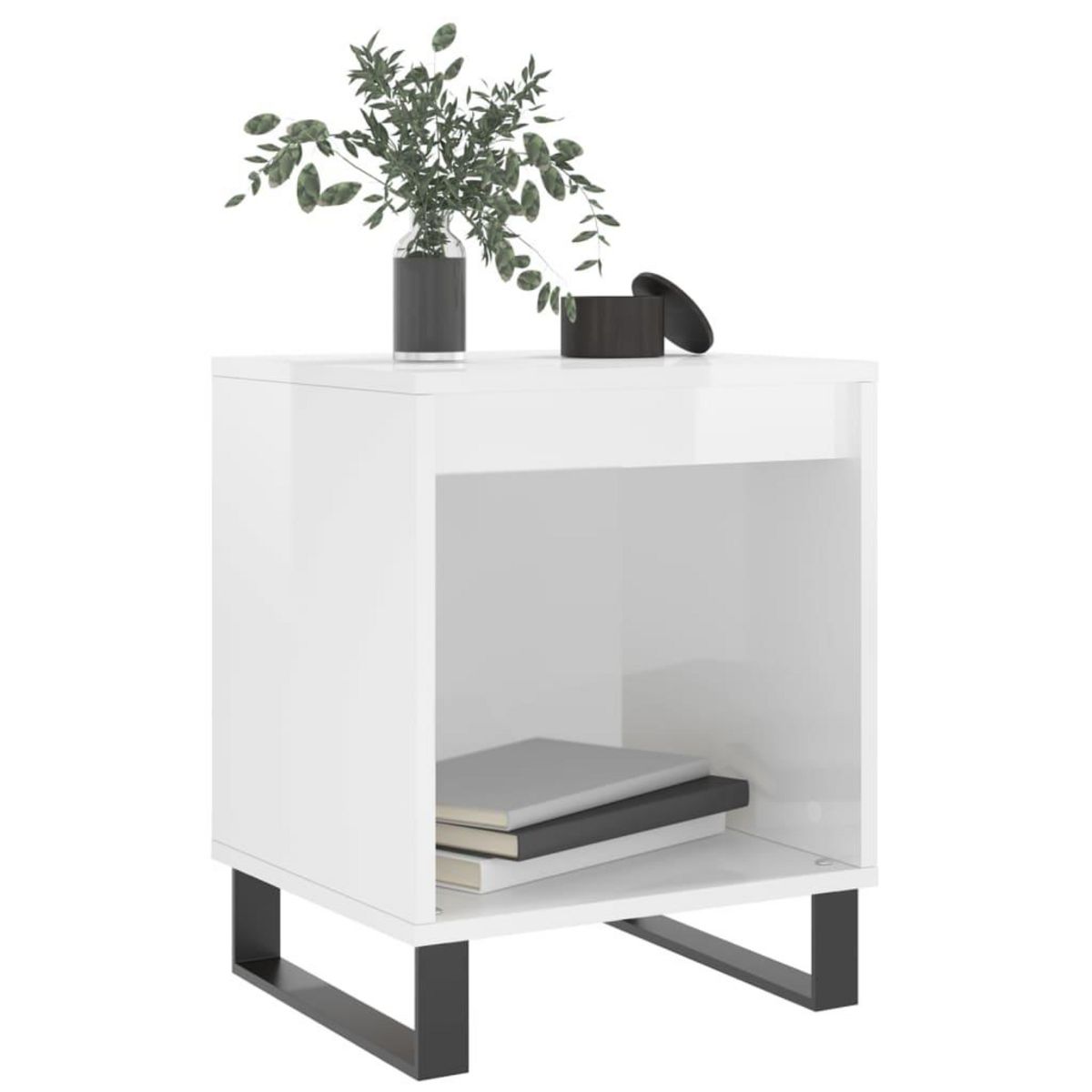 VIDAXL Tables de chevet 2 pcs blanc brillant 40x35x50 cm