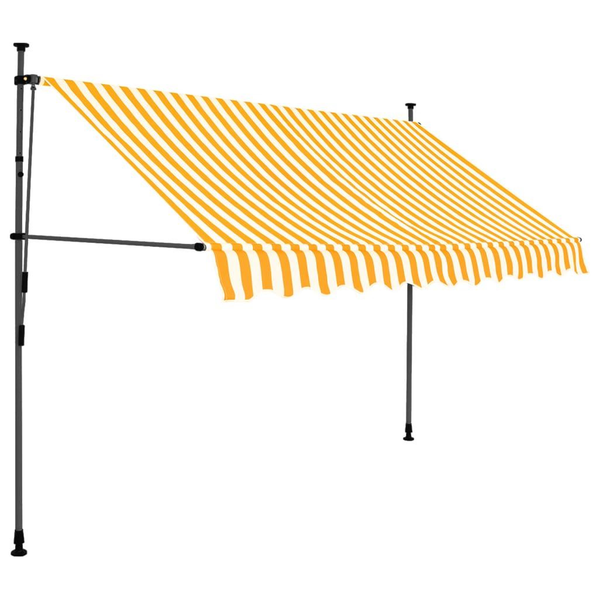 Voir la diapositive 2 : VIDAXL Auvent manuel retractable avec LED 300 cm Blanc et orange