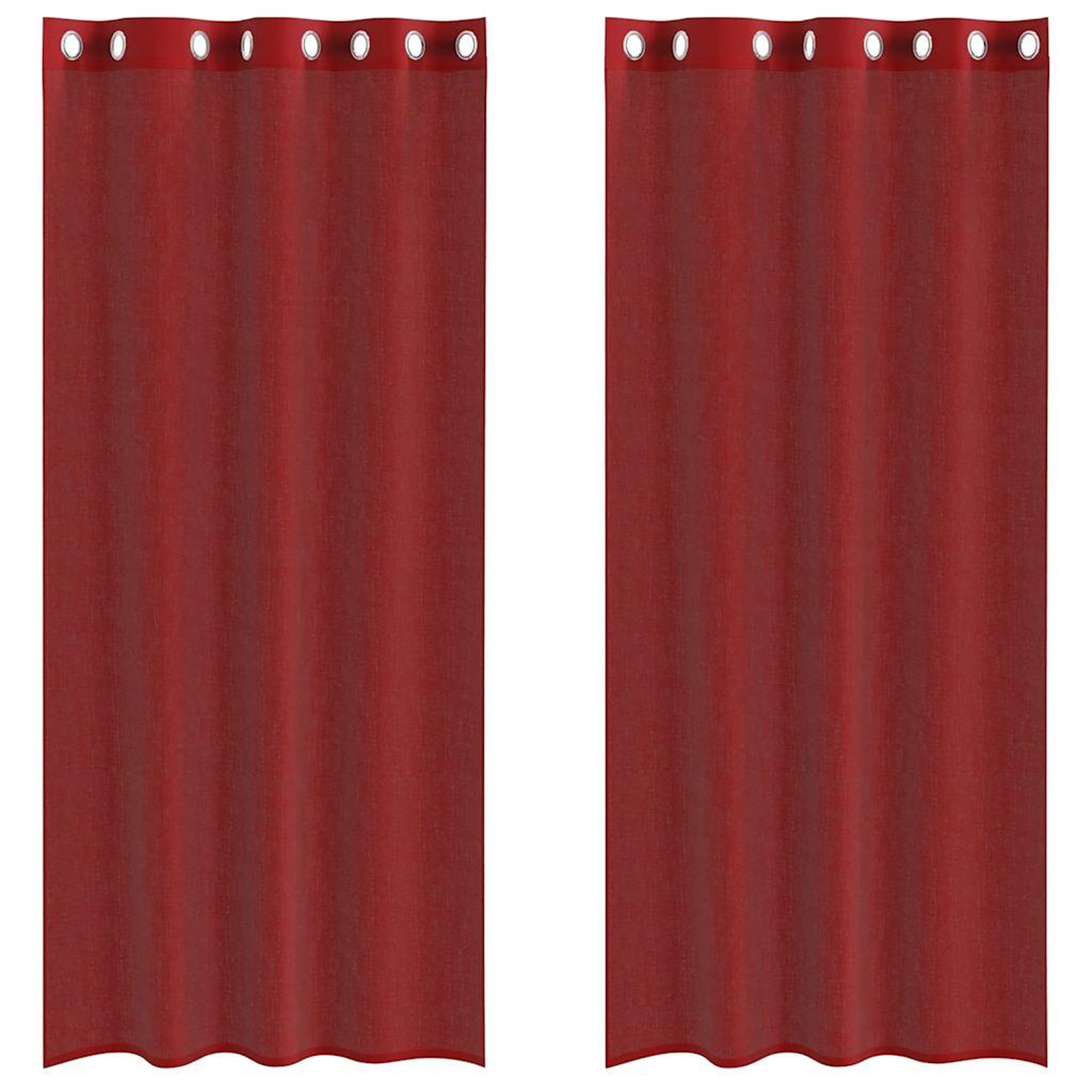 Voir la diapositive 2 : VIDAXL Rideaux en voile avec œillets 2 pcs rouge bordeaux