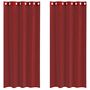 Voir la diapositive 2 : VIDAXL Rideaux en voile avec œillets 2 pcs rouge bordeaux