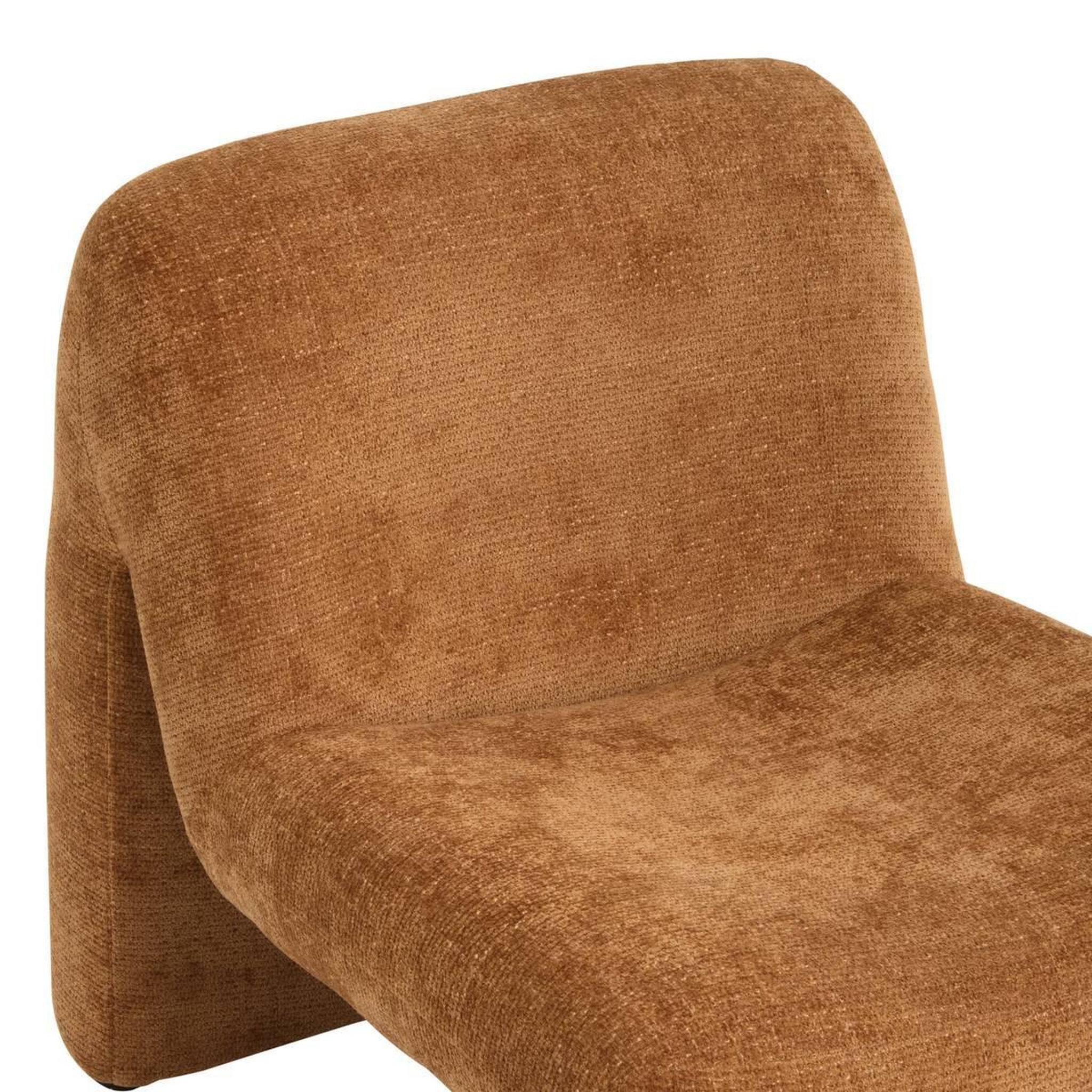 Voir la diapositive 2 : ATMOSPHERA Fauteuil Design Chenille  Astor  84cm Ambre