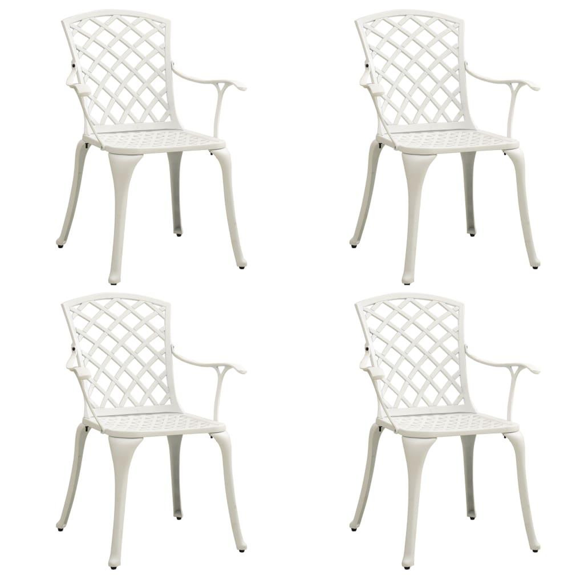 Voir la diapositive 3 : VIDAXL Ensemble de bistro 5 pcs Aluminium coule Blanc