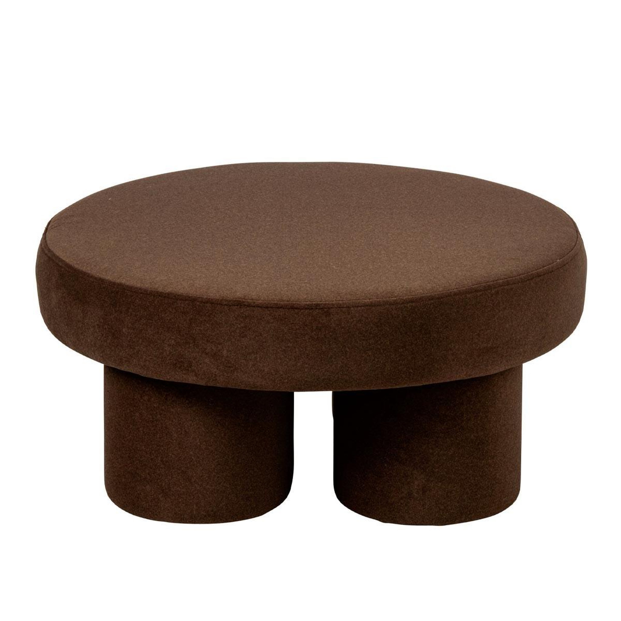 Voir la diapositive 2 : J-LINE Pouf rond sur pieds  champi  71cm taupe