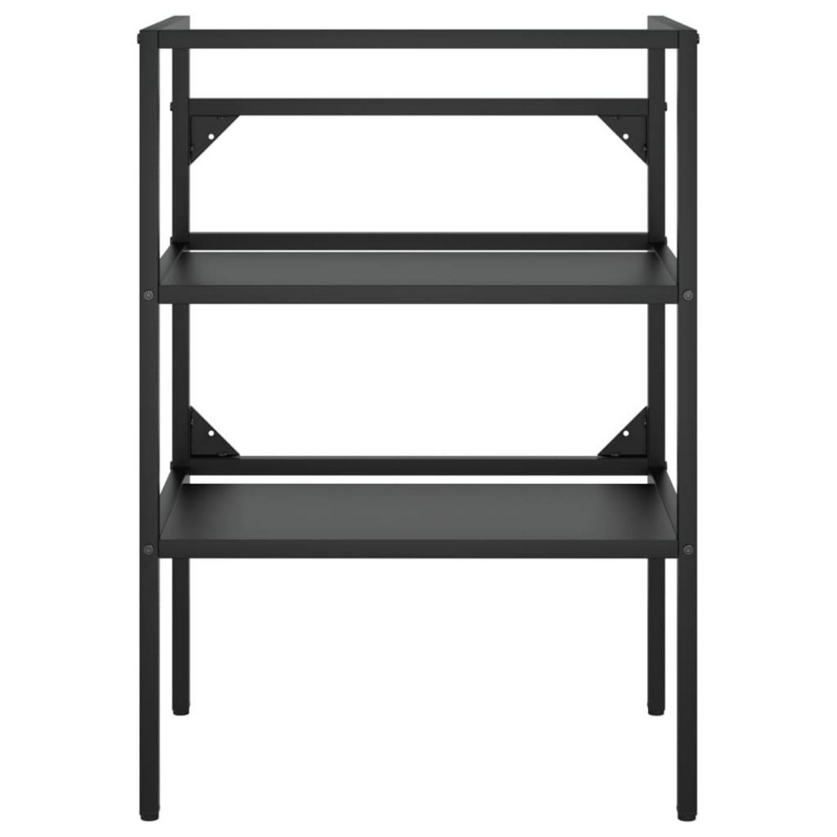 VIDAXL Cadre de lavabo de salle de bain vasque a encastrer Noir Fer