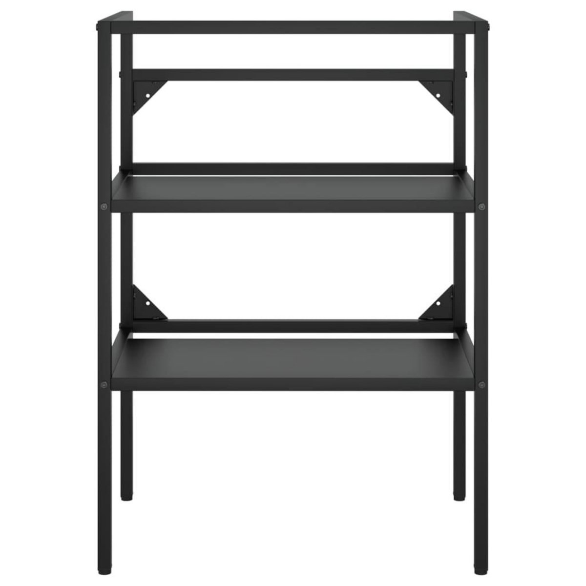 VIDAXL Cadre de lavabo de salle de bain vasque a encastrer Noir Fer