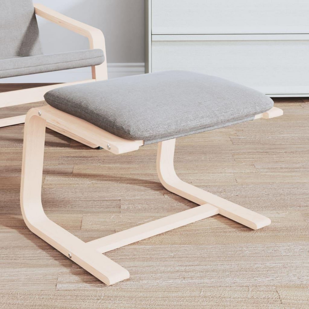 VIDAXL Repose-pied Gris clair 51x41x40 cm Tissu