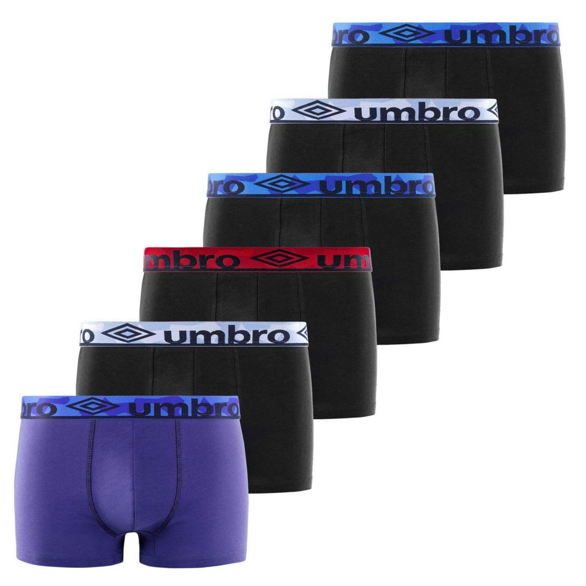 UMBRO Lot de 6 boxers homme en coton Force