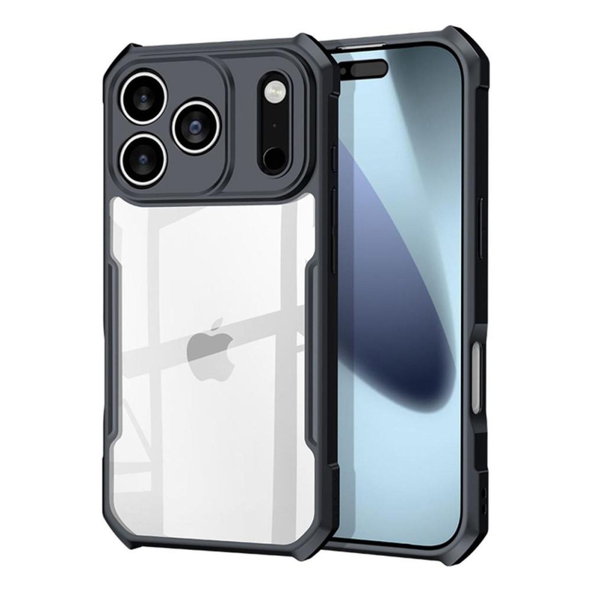 Coque de protection iPhone 17 Pro TPU noir avec protection caméra et pare-chocs pour chutes
