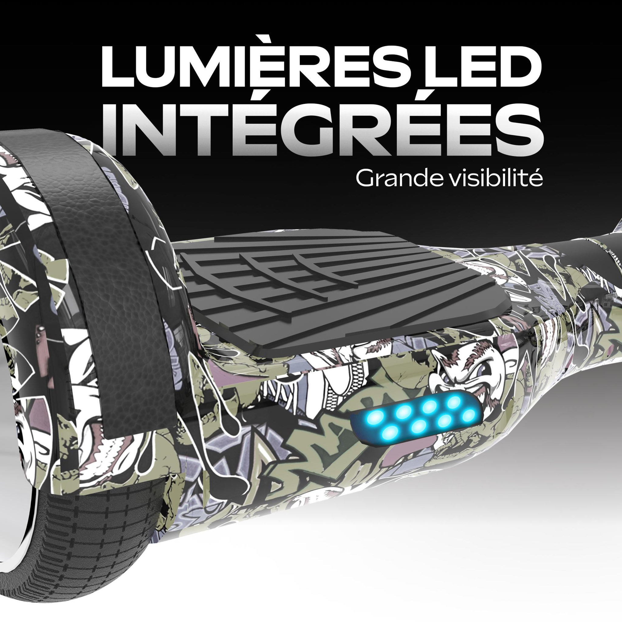 Voir la diapositive 5 : URBANGLIDE Hoverboard UrbanGlide 65 Lite + KART – 15km/h - Moteur 500W - Autonomie Jusqu'a 20 km - Pneu 6.5  Plein - Batterie 25.9V/4Ah - Poids 10Kg