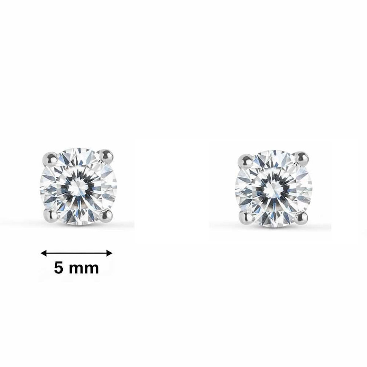 L'ATELIER D'AZUR Boucles d'Oreilles Puces Solitaires Diamants de Synthèse 1 Carat - Or 18 Carats 750 Blanc